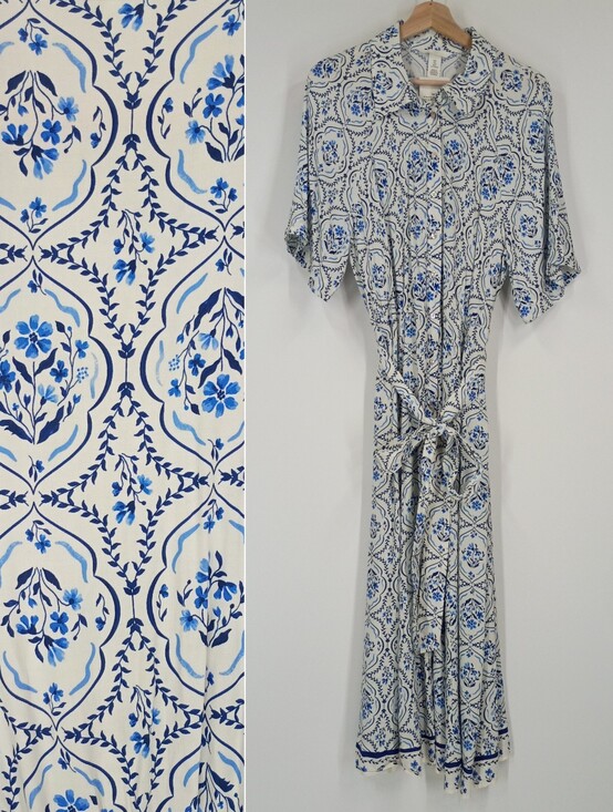 H&M Dresses & Skirts - H&M Floral Button Front Midi Dress